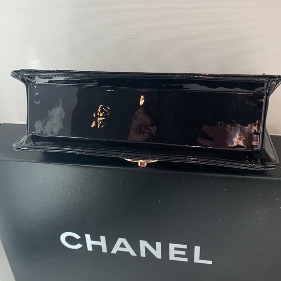 Rare🖤 CHANEL Evening Star East West Glitter Leather Bijoux Soft Gold Quilted Bag - Picture 8 of 16